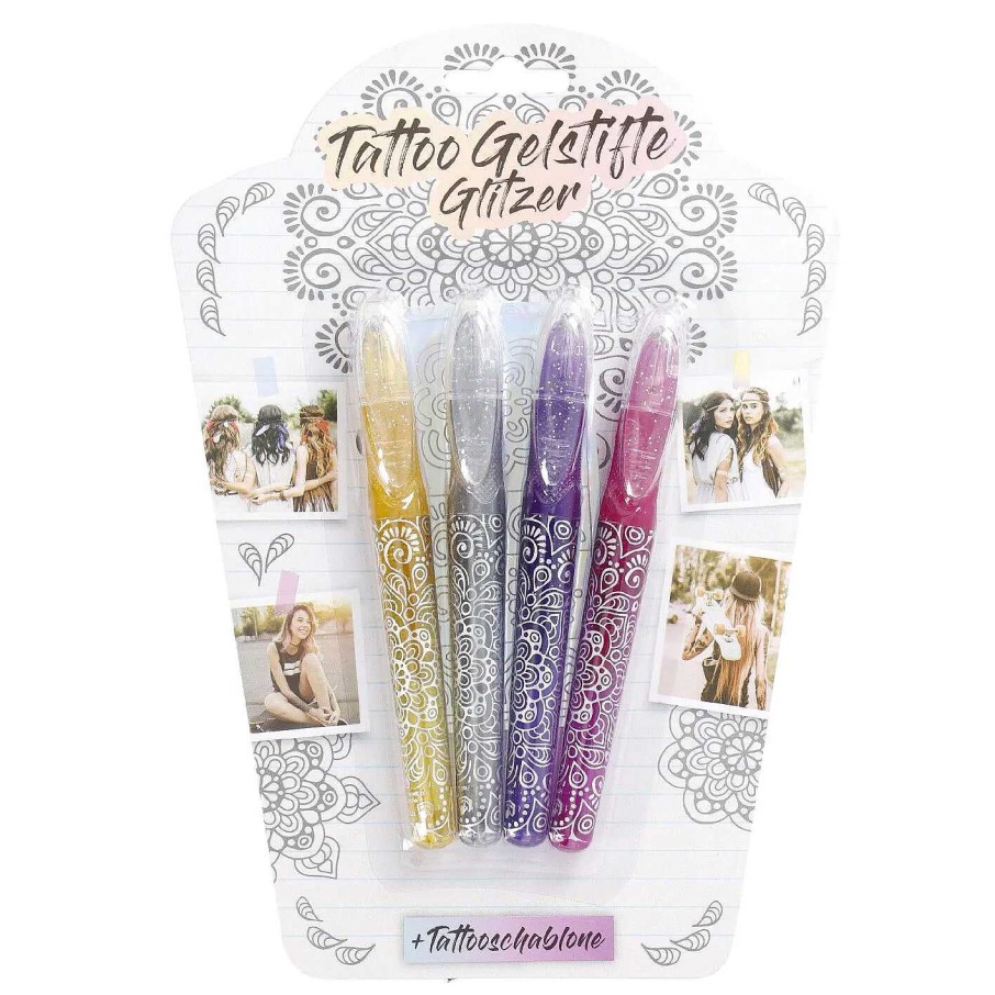 Unterwegs | Nanu-Nana Tattoostift-Set Glitzer, 4 Stuck