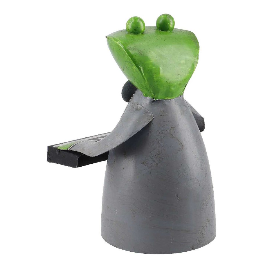 Gartendeko | Nanu-Nana Zaunstecker Frosch Musik, Keyboard, 20 Cm