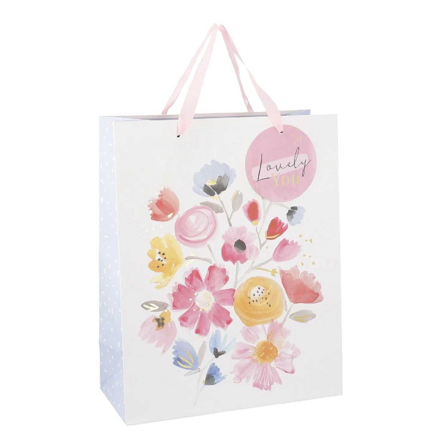 Fruhlingsdeko | Nanu-Nana Geschenktute Floral, Straus/Weis, 26 X 32 Cm