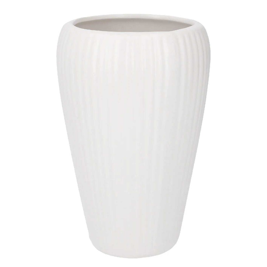 Fruhlingsvasen | Nanu-Nana Vase Riffel, Weis-Matt, 20 Cm