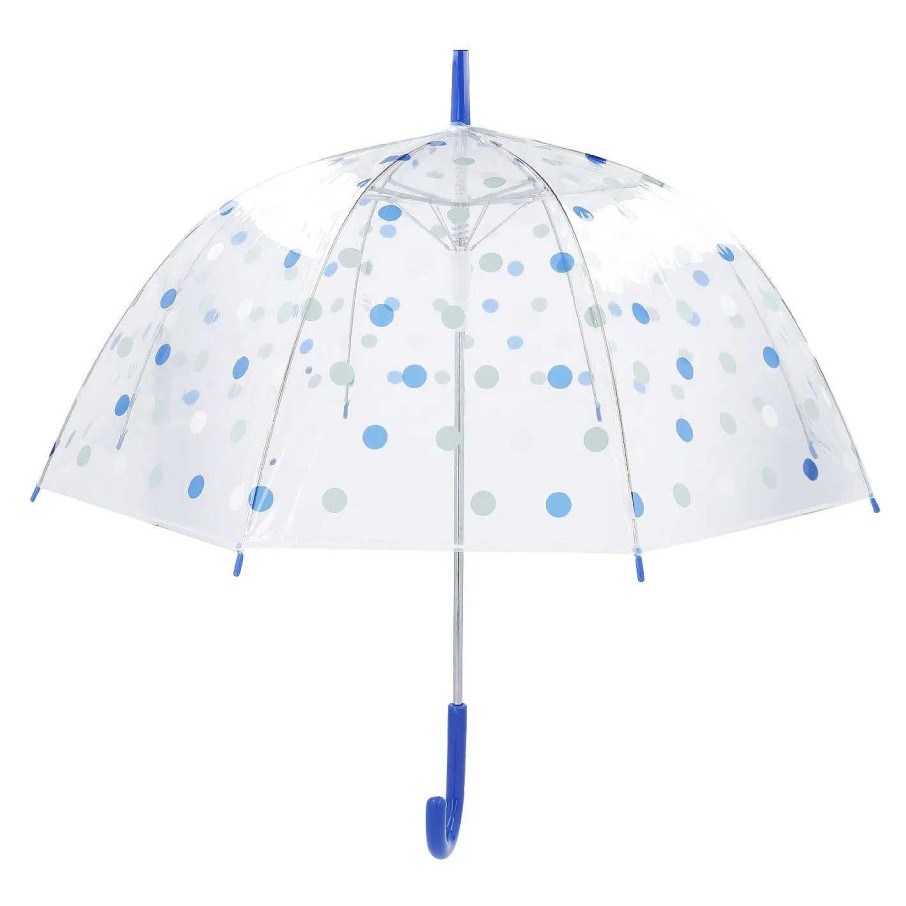 Unterwegs | Nanu-Nana Regenschirm Transparent, Dots, Blau, 82 Cm