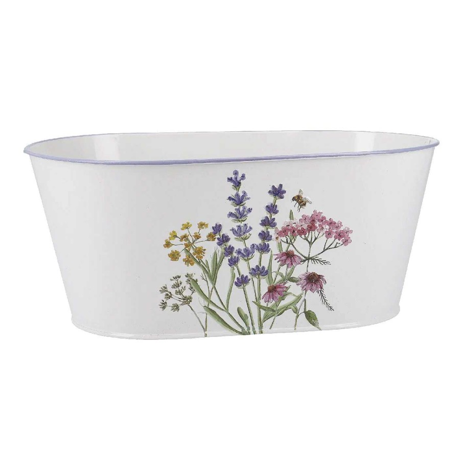 Blumentopfe | Nanu-Nana Jardiniere Blumen, Weis, 27 X 15 Cm