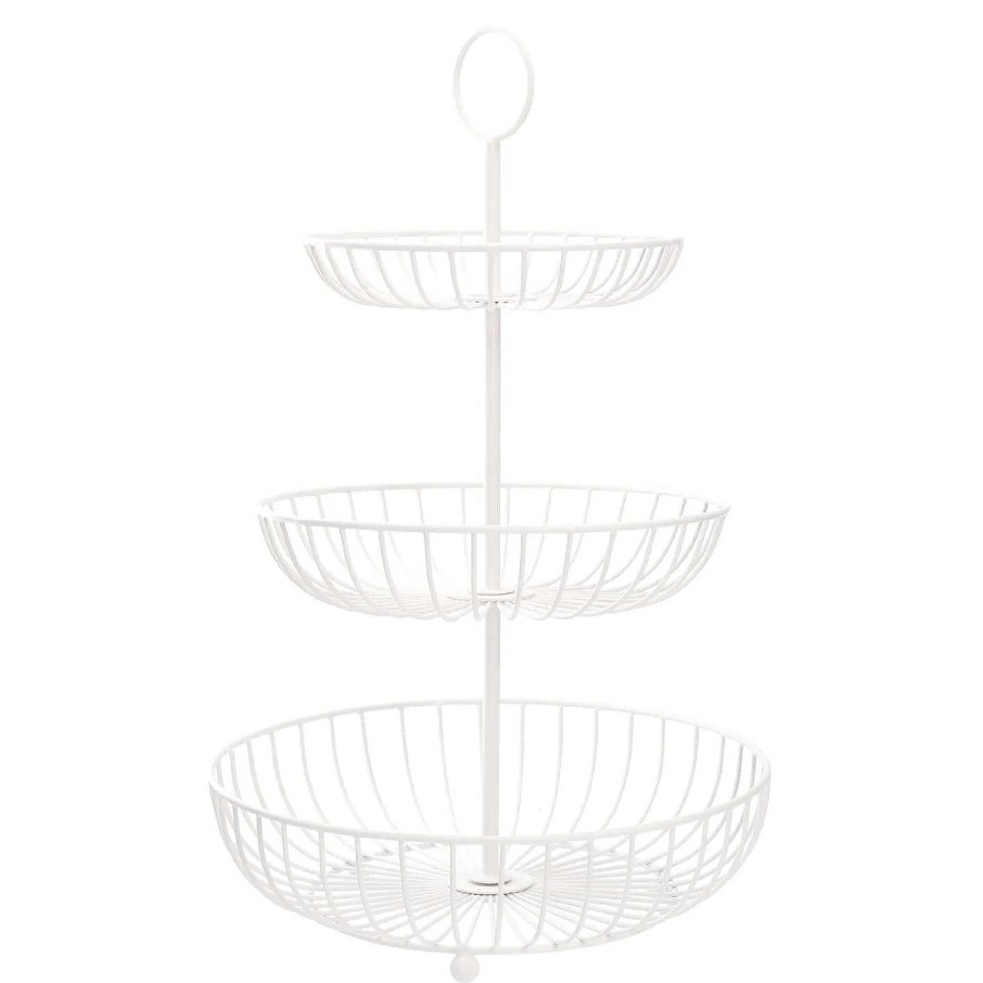 Etageren | Nanu-Nana Etagere 3 Korbe, Weis, 47 Cm