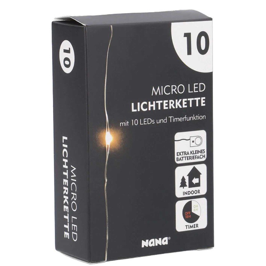 Lichterwelt | Nanu-Nana Led-Lichterkette Mini, Silber, 10Er