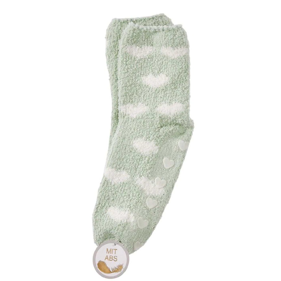 Geschenke Fur Frauen | Nanu-Nana Kuschelsocken Anti-Rutsch, Herzen/Grun