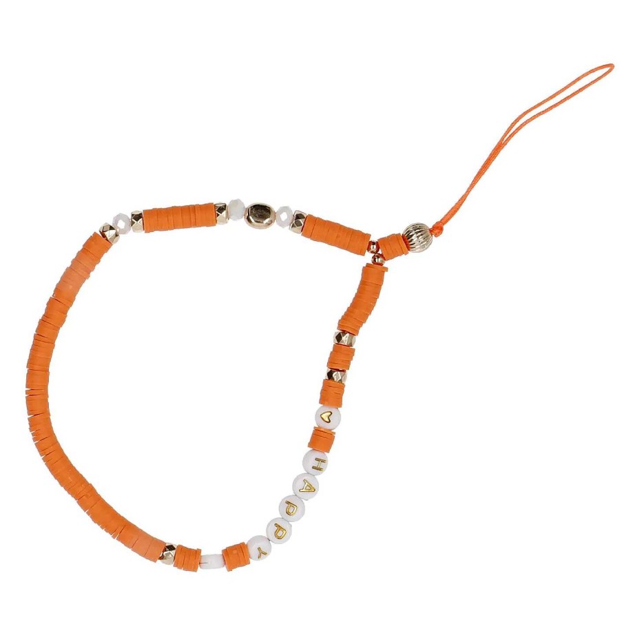 Geschenke Fur Frauen | Nanu-Nana Handykette Perlen, Orange, 23 Cm