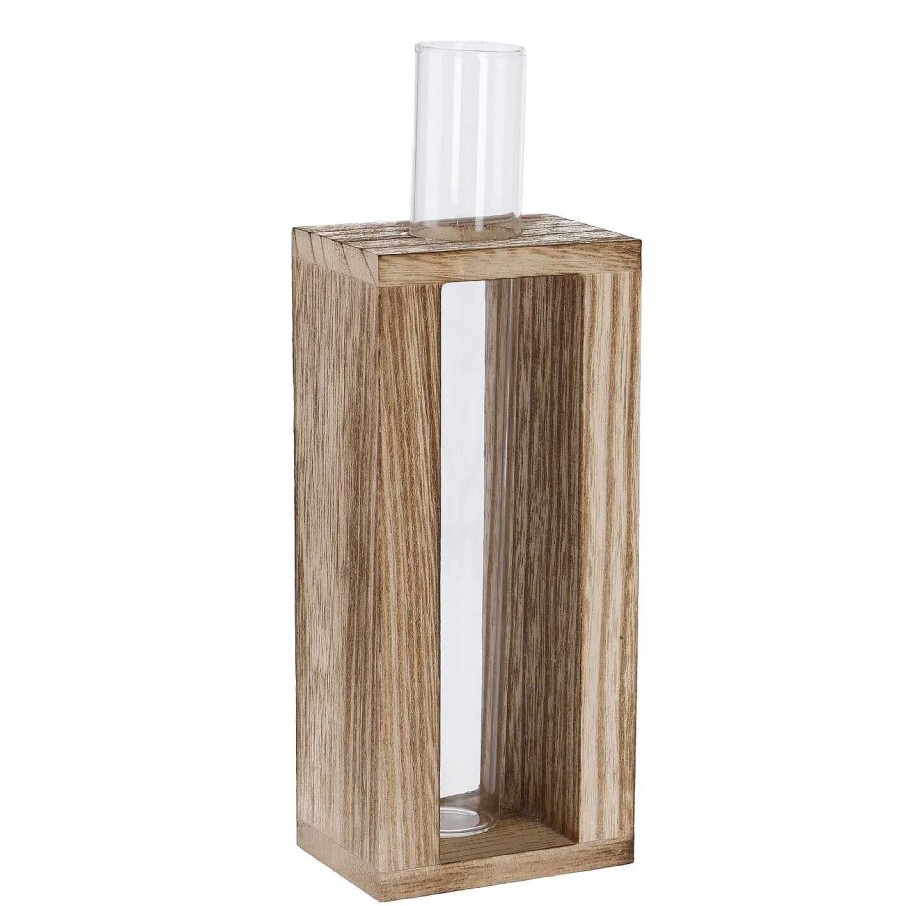 Fruhlingsvasen | Nanu-Nana Vase Reagenzglas In Holzstander, 19 Cm