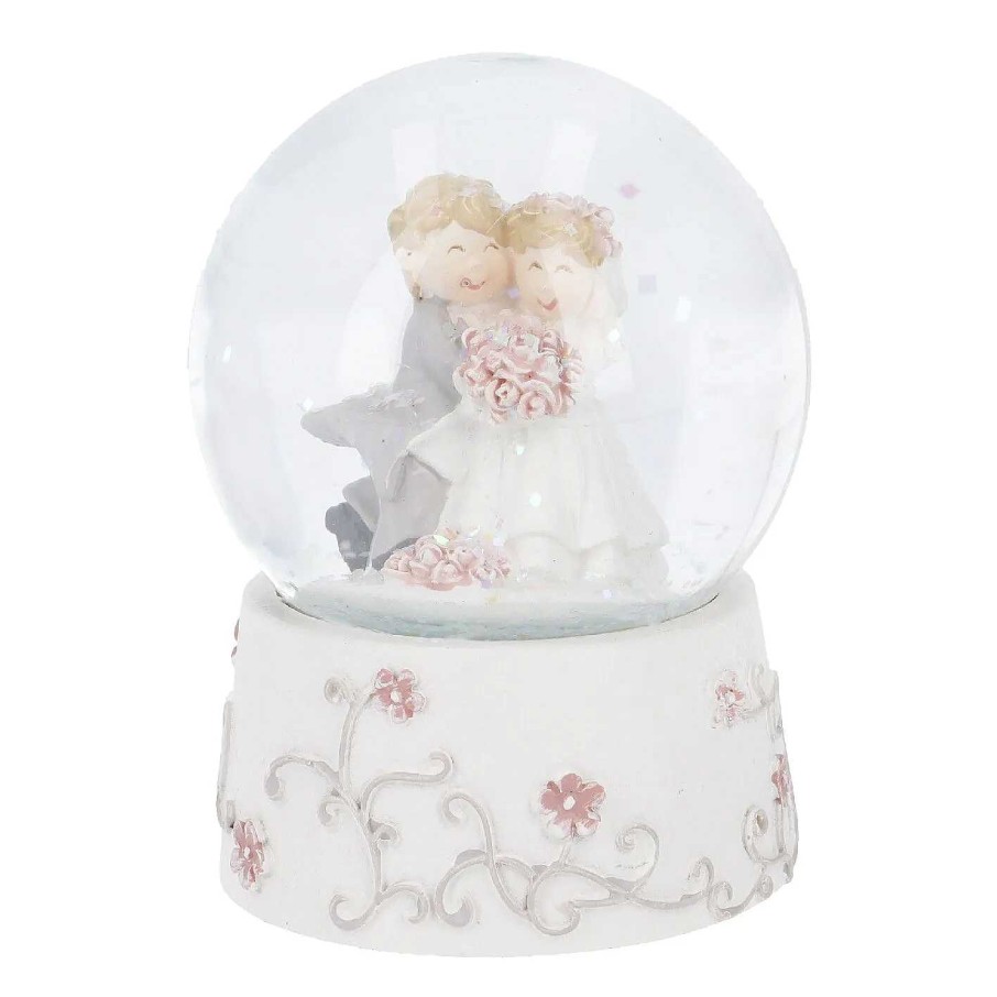 Deko&Objekte | Nanu-Nana Schneekugel Hochzeit, Blumen, 6.5 Cm