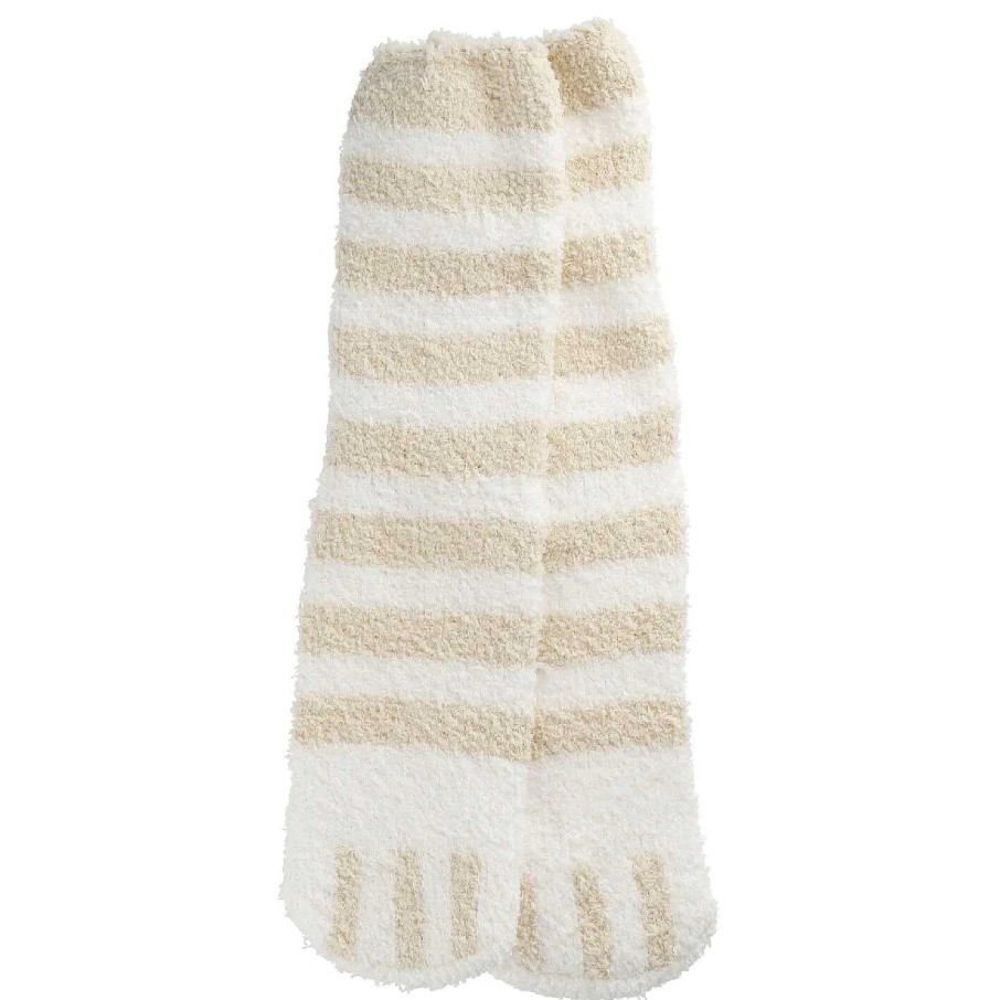 Geschenke Fur Frauen | Nanu-Nana Kuschelsocken Anti-Rutsch, Streifen/Beige/Offwhite