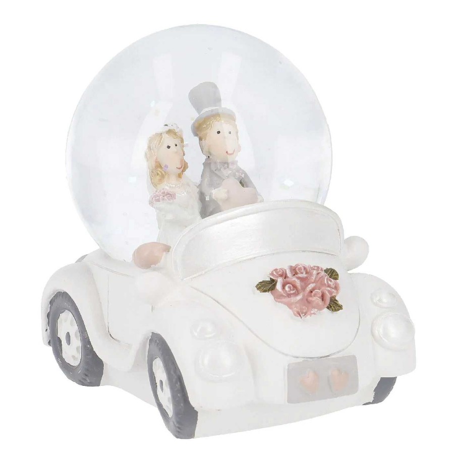 Deko&Objekte | Nanu-Nana Schneekugel Hochzeit, Auto, 6.5 Cm