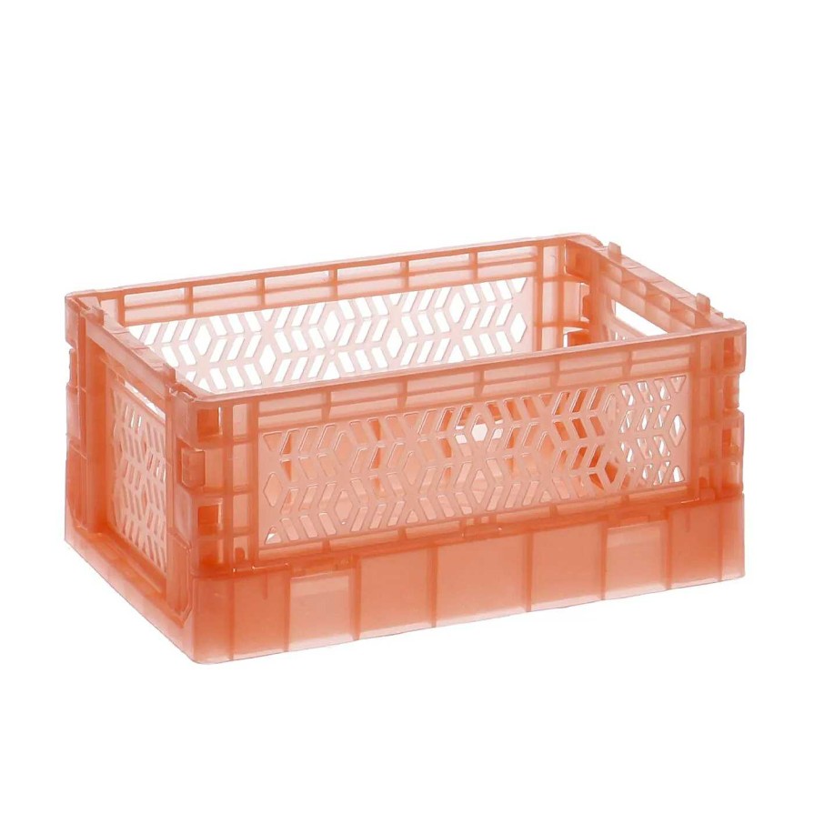 Aufbewahrung | Nanu-Nana Klappbox Transparent, 15 X 9.5 X 6.5 Cm, Coralle