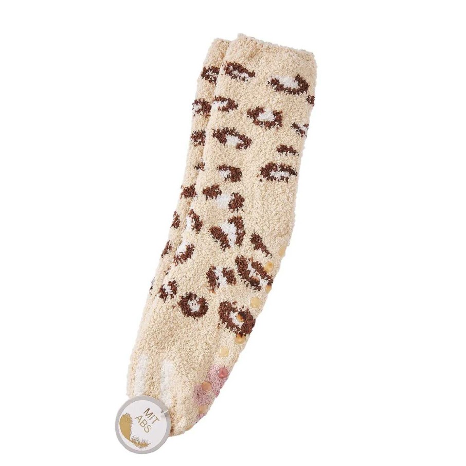 Geschenke Fur Frauen | Nanu-Nana Kuschelsocken Anti-Rutsch, Leo/Beige/Offwhite