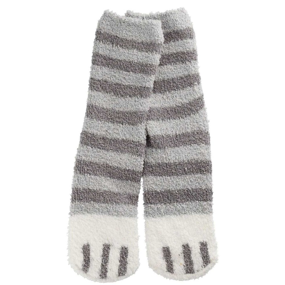 Geschenke Fur Frauen | Nanu-Nana Kuschelsocken Anti-Rutsch, Streifen/Grau/Offwhite