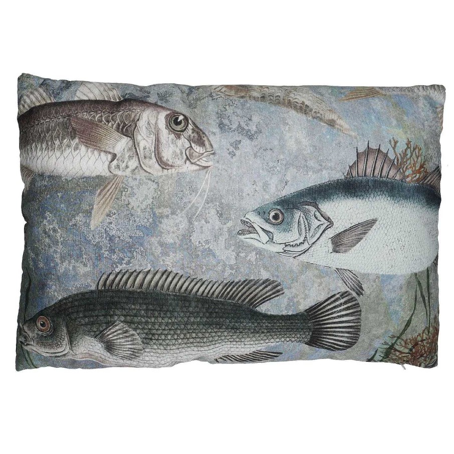 Wohntextilien | Nanu-Nana Kissen Fischteich, Blau, 40 X 60 Cm