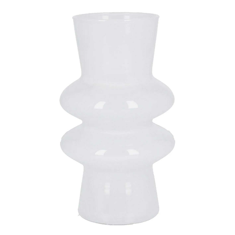 Fruhlingsvasen | Nanu-Nana Glas-Vase Ringe, Doppel-Ring/Weis, 20 Cm