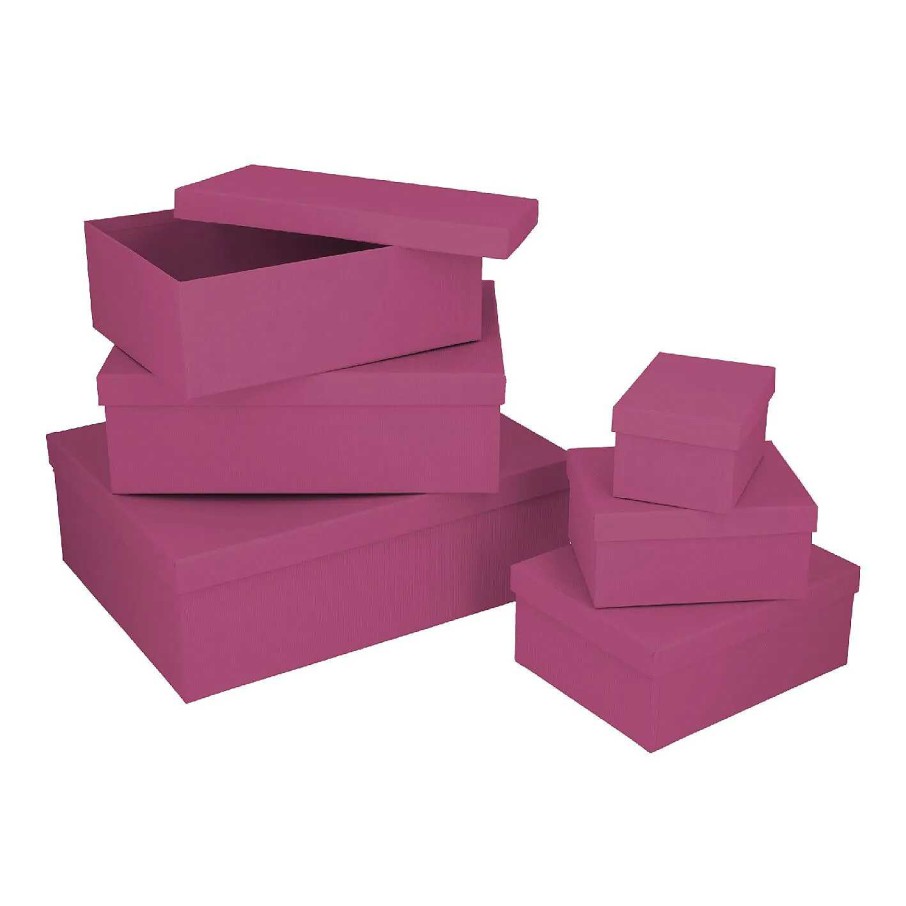 Aufbewahrung | Nanu-Nana 6Er Set Geschenkkarton Uni, Pink