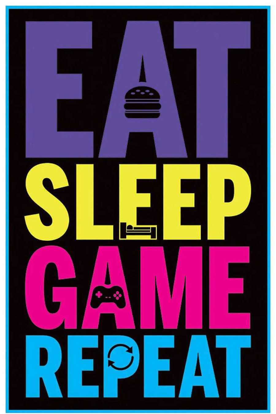 Kinderzimmer | Nanu-Nana Poster Eat, Sleep, Game, Repeat, Nr. 2