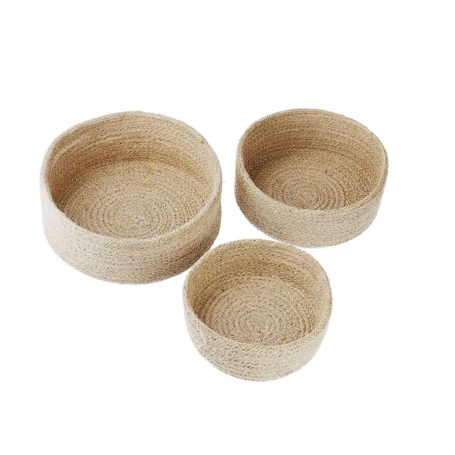 Schalen & Tabletts | Nanu-Nana 3Er Set Schale Jute, Rund, Natur