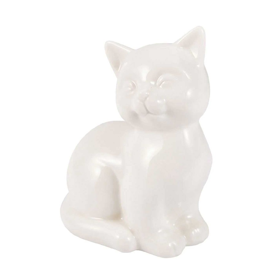 Figuren | Nanu-Nana Katze, Sitzend/Weis, 9 X 6.5 X 12 Cm