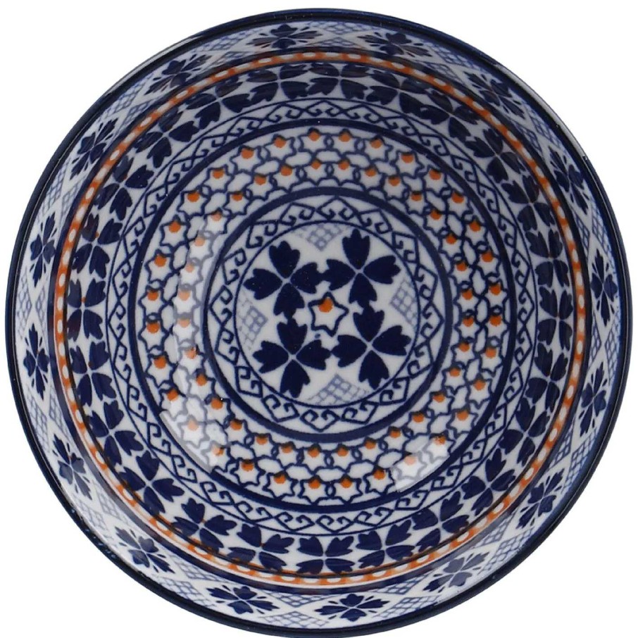 Geschirr | Nanu-Nana Schale China, Hoch, Blau/Orange, 9.5 Cm