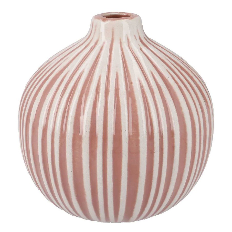 Fruhlingsvasen | Nanu-Nana Vase Muster, Rillen/Rosa, 12 Cm