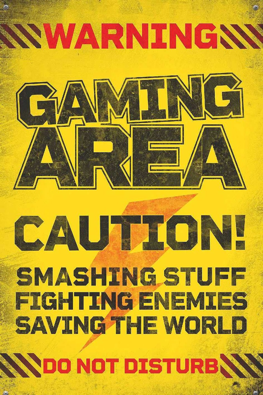 Wanddeko | Nanu-Nana Poster Caution Gaming Area, Nr. 189