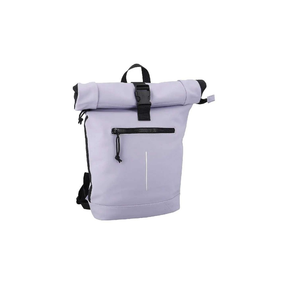 Unterwegs | Nanu-Nana Rucksack Rolltop Mit Reflektor, Lila, 16 Liter