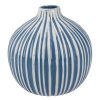 Fruhlingsvasen | Nanu-Nana Vase Muster, Rillen/Blau, 12 Cm