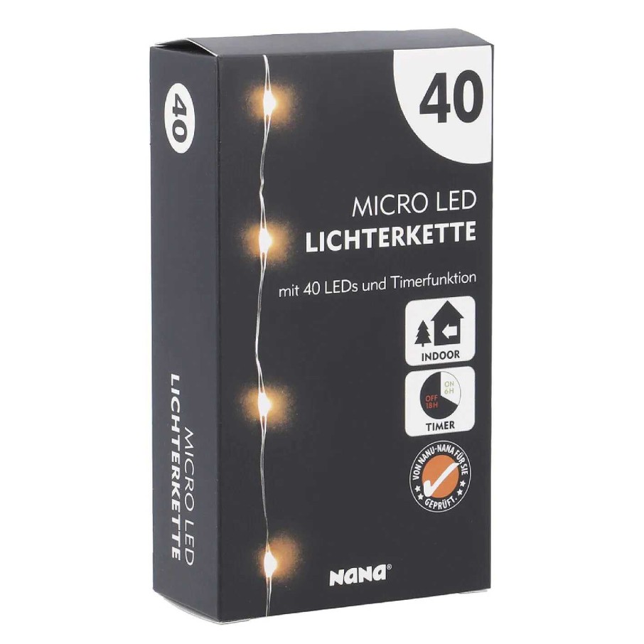 Lichterwelt | Nanu-Nana Led-Lichterkette Mini Mit Timer, 40Er