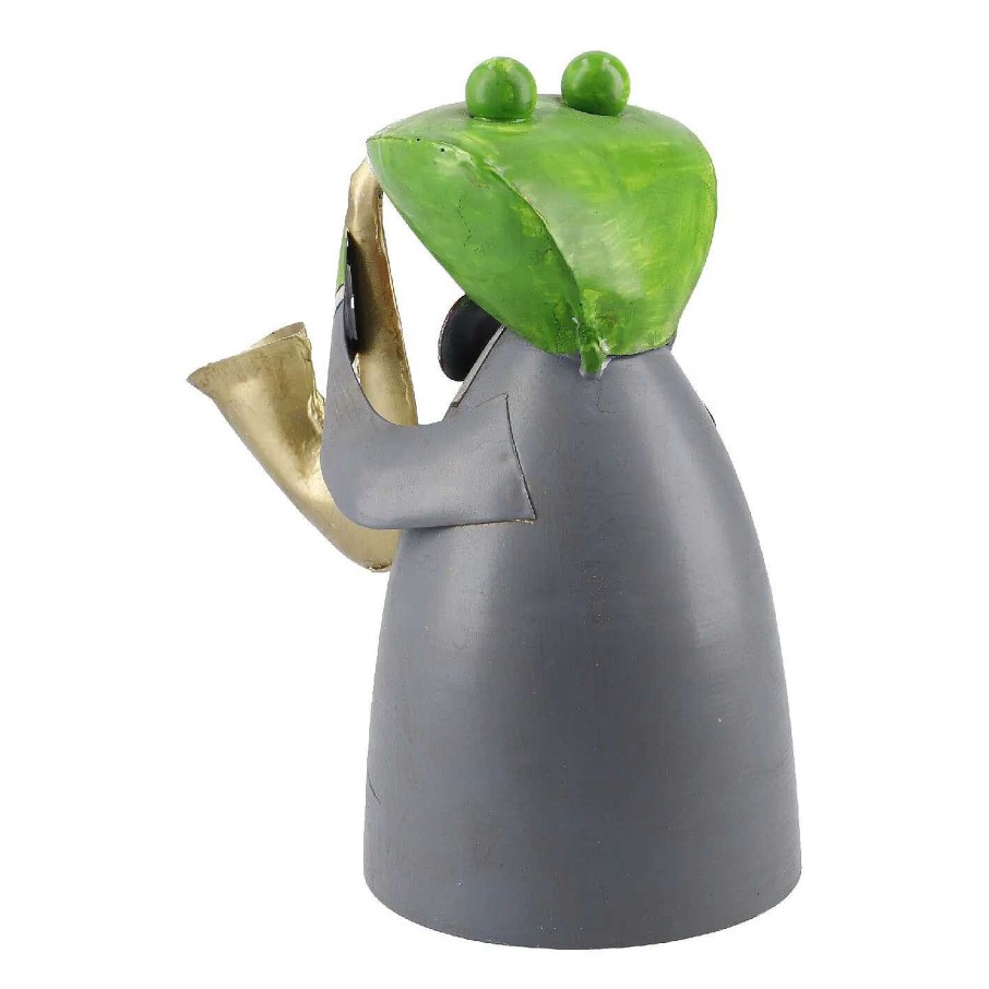 Gartendeko | Nanu-Nana Zaunstecker Frosch Musik, Saxofon, 20 Cm