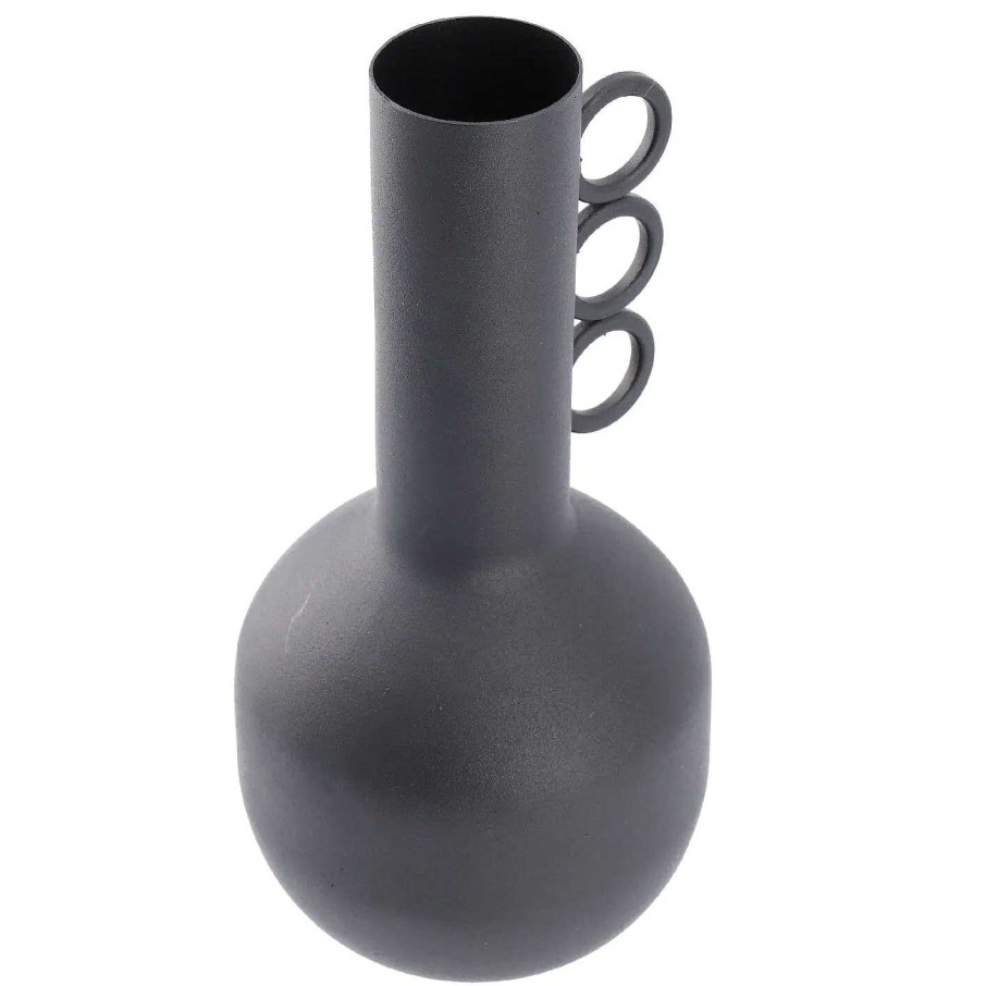 Vasen | Nanu-Nana Vase Mit Ringen, Schwarz, 22 Cm