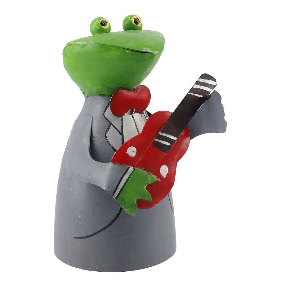 Gartendeko | Nanu-Nana Zaunstecker Frosch Musik, Gitarre, 20 Cm